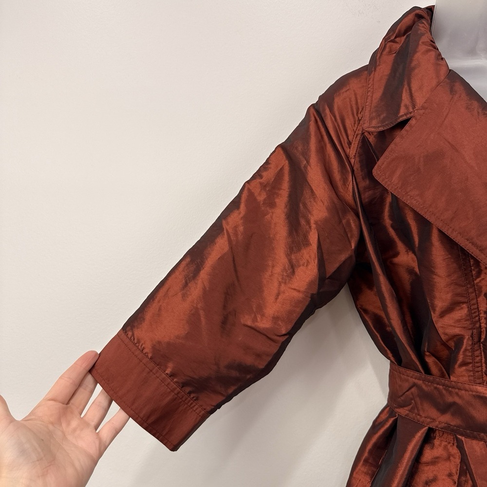 Chicos Marilee Topper Womens 2/L Rust NWT Iridescent Sophisticated Belted Glam - Picture 12 of 16